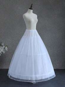 1 pezzo Sottogonna nuziale bianca, con cerchio d'acciaio regolabile e vita elastica, adatta per abiti da sposa, gonne da principessa, cosplay, feste, balli ed Ognissanti