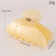 1pc Summer Fashion Acrylic Hair Claw With Marble Pattern, INs Style Simple Hair Accessories Claw Clips Hair Clips Hair Jaw Clip Hair Clamps Hair Clutch Hair Catcher Clip Fall Winter For Vacation Outfits Woman - Multicolor - View 9