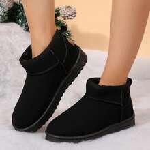 Winter Classic Women's Snow Boots Padded Thickened Non-Slip Waterproof Cotton Shoes Short Boots For Women Winter House Slippers - 黑色 - 查看 3