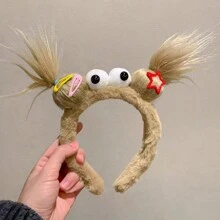 1入組女士創意有趣醜娃高冠頭帶，適用於洗臉或洗頭，適用於派對和拍照 - 彩色 - 查看 12