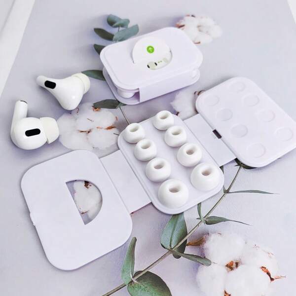 [4 Pairs ] Replacement Ear Tips Compatible With Airpods Pro And AirPods Pro 2 With Noise Reduction Hole(XS/S/M/L)