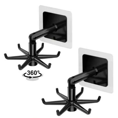 Ganchos Para Utensílios Rotatório de Cozinha Talheres Giratório Adesivo para Fixação Sem Furos Multifuncional