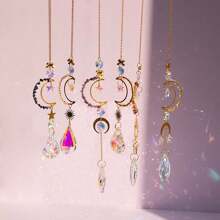 6pcs Interior Window Light Catcher Crystal Beads Rainbow Prism Ball Pendant Colored Light Catcher Pendant For Window Chandeliers Office, Home Garden Decoration - 金色 - 查看 1