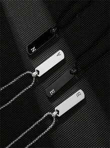 1 Peça pingente de colar de aço Inoxidável polido em 3D com letra do alfabeto, Ideal para comemorar amigos e amantes