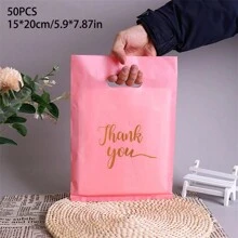 10/50/100 Chiếc Túi Thank You Túi Nhựa Cầm Tay Túi Quà Tặng Dập Nóng In Tiệc Sinh Nhật Mua Sắm Kẹo Bánh Quy Bao Bì Đồ Dùng Học Tập Túi Thực Phẩm Hộp Thực Phẩm Thích Hợp Cho Kẹo Bánh Quy Sô Cô La V. V. - Đen 100 chiếc - Xem 28