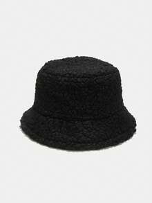 （定制）個性化刺繡徽標羊皮毛桶帽，簡約暖和的毛桶帽，適用於秋冬季，日常穿著 - 彩色 - 查看 9