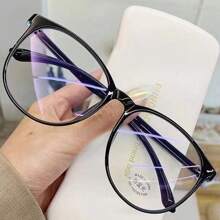 1pc New Large Frame Non-Prescription Glasses Korean Style No-Makeup Glasses Non-Prescription Eyeglasses Frame (No Glasses Case) Glasses Accessories - Multicolor - View 3