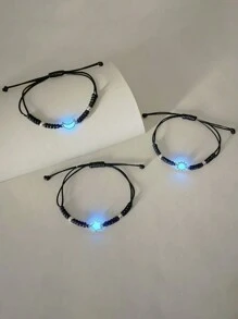 ATLVXJL Bộ 3 vòng tay dành cho bạn thân, anh chị em, cặp đôi, vòng tay dệt với họa tiết mặt trăng, mặt trời, ngôi sao, thích hợp làm quà tặng cho nữ, bạn gái, các cặp đôi hoặc quà tặng ngày lễ. - Nhiều màu - Xem 7