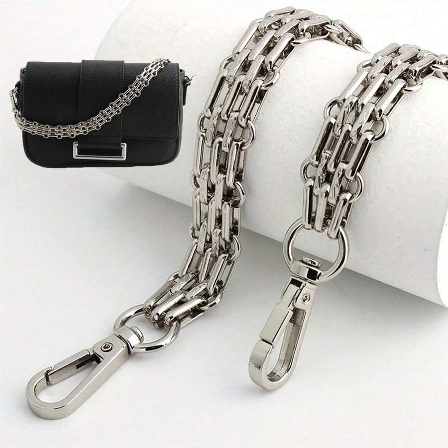 1pc Women's Five Rows Chain Bag Hardware DIY Handmade Electroplated Versatile Purse Chain - Silver - View 1