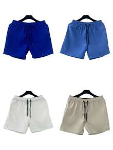 KIT 4 Premium Men's LINEN Shorts/Bermuda Shorts With 2 Side Bags - Màu Khaki - Xem 1