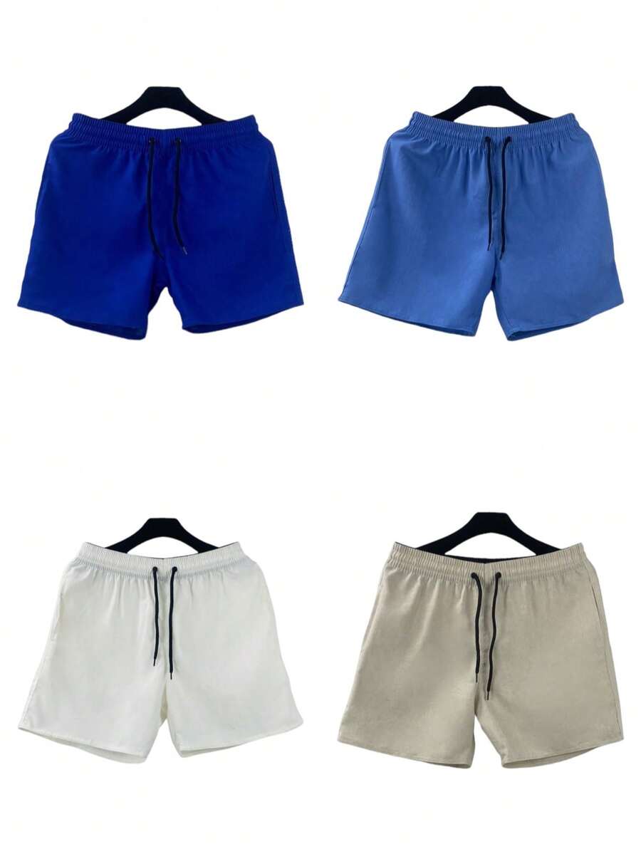 KIT 4 Premium Men's LINEN Shorts/Bermuda Shorts With 2 Side Bags - Màu Khaki - Xem 1