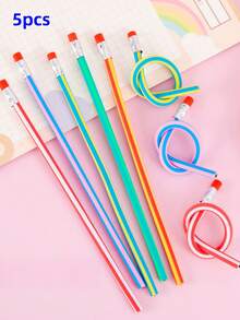 5/8/10pcs Flexible Bendable Indestructible Soft Lead Pencils, Cute Transformable Deformable Pencils, Children Educational Toys, For Kids Rewards - Multicolor - View 3