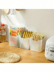 6pcs Fridge Storage Box, Portable Transparent Food Storage Container, Large Food Classification Storage Box, For Fridge Side Door And Countertop, Kitchen Organizer And Storage, Kitchen Accessories - Multicolor - View 7