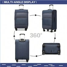 24 Inch 28 Inch Check-In Suitcase Lightweight Expandable Soft Shell With TSA Lock And 4 Spinner Wheels Durable Unisex Travel Luggage For Business And Personal Trips - Royal Blue - View 2