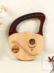 24-String Box-Style Lyre Harp With Reindeer Pattern, Mini Vertical Harp For Beginners, Small Lyre Instrument - 24-string Box-type Lyall Elk Model - View 6