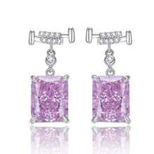 Exquisitos pendientes de circonio cúbico rosa y cobre