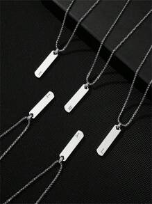 1 Peça pingente de colar de aço Inoxidável polido em 3D com letra do alfabeto, Ideal para comemorar amigos e amantes