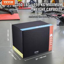 3 In 1 Plyometric Jump Box, 30/24/20 Inch Foam Plyo Box, Platform & Jumping Agility Box, Anti-Slip Fitness Exercise Step Up Box For Home Gym Training, Conditioning Strength Training, Black - 黑色 - 查看 2