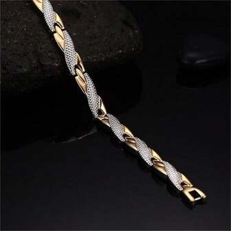 Magnetic Therapy Bracelet Elegant Steel Bracelet Jewelry Therapeutic Sliver And Gold Plated Christmas New Year Valentine's Day Holiday Gift