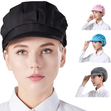 1 pieza Gorro de cocinero con red para el cabello para catering y cocina, gorra de trabajo transpirable y elástica ajustable sin borde para mujeres, color negro - Multicolor - Ver 8