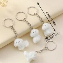 Chaveiro fofo de cachorrinho para bolsas, ideal para mulheres, homens, meninas e senhoras. Chaveiro estiloso com animais, perfeito para donos de cães ou amantes de animais. Chaveiro de liga metálica para casais, ideal para bolsas, chaves, celulares, mochilas, chaves de carro e carteiras. Ótimo presente de aniversário para amigos, para você mesmo, para namorado(a), para o Natal, para presentear professores e irmãs. - Branco - Ver 5