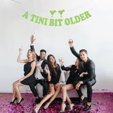 Biểu ngữ cũ hơn một chút của Tini - Trang trí tiệc quán bar Martini, Biểu ngữ Weenies và Tinis, Cung cấp trang trí tiệc độc thân theo chủ đề Tini Bar Màu xanh lá cây Absinthe Long lanh - Nhiều màu - Xem 6