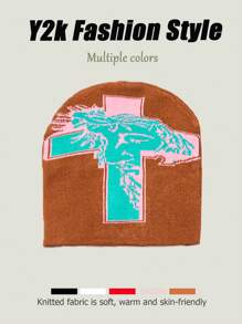 1 件针织帽，采用提花设计，包括骨骼、器官、肋骨和元素，适合 Y2K 风格的女性，非常适合嘻哈派对、街头服饰、秋冬季节。这款针织帽可保暖，适合户外骑行、钓鱼、节日、表演等休闲活动。这将是一份理想的礼物。万圣节 - 十字 - 查看 11