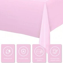 1 pezzo Tovaglia di plastica usa e getta, di forma rettangolare, adatta per feste di compleanno, baby shower, matrimoni, feste a tema marino e giornate dedicate al ritorno a scuola e San Valentino, disponibile in vari colori