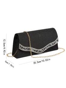 Crystal Decor Shiny Women's Clutch Evening Bag, Perfect For Parties, Weddings, Balls, Dinners/Banquets, Matching With Wedding Dresses, Formal Attire, Prom Gowns, Birthday Outfits, Women's Party Dress