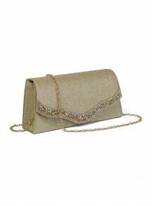 Crystal Decor Shiny Women's Clutch Evening Bag, Perfect For Parties, Weddings, Balls, Dinners/Banquets, Matching With Wedding Dresses, Formal Attire, Prom Gowns, Birthday Outfits, Women's Party Dress