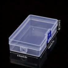 Transparent Plastic Lock Box, Covered Desktop Finishing Box, Small Accessories Jewelry Box, Portable Parts Storage Box, Empty Box Art Supplies - White - View 2