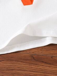 Young Girl Summer Sleeveless Small Square Neck Vest And Asymmetrical A-Line Skort Casual Suit