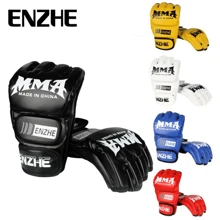 1 Pair Half-Finger Boxing Gloves, MMA Professional Boxing Gloves, Kickboxing, Muay Thai, Unisex, Adult Training, Punching Bag, UFC Gloves, Fitness