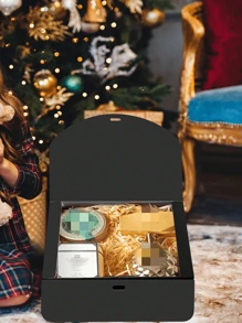 5 件/2 件 - 礼品盒和盖子，大号黑色 10.6X8X3.2 英寸礼品盒，伴娘建议盒和丝带，丝绸卡通婚礼、结婚纪念日、包装、礼物、生日、淋浴、圣诞节、感恩节、派对和节日。