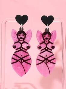 1 Paar einzigartige und witzige herzförmige Strand Bikini Ohrringe, Festival Geschenk für Frauen Valentinstag, Mama, Mutter, Muttertag, Geschenk