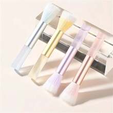 Deluxe Soft Fiber Makeup Brush Set - Blush, Highlighter, And Contour Brushes With Transparent Handles - Multicolor - View 5