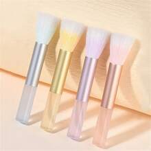 Deluxe Soft Fiber Makeup Brush Set - Blush, Highlighter, And Contour Brushes With Transparent Handles - Multicolor - View 1