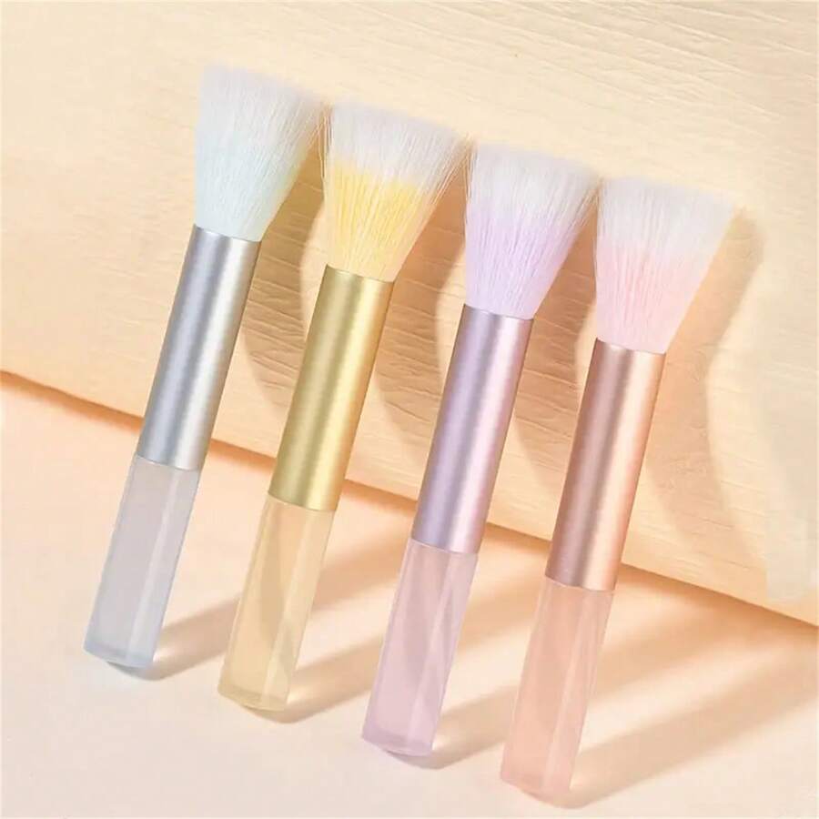 Deluxe Soft Fiber Makeup Brush Set - Blush, Highlighter, And Contour Brushes With Transparent Handles - Multicolor - View 1