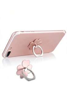 1 pieza Soporte de anillo para teléfono con forma de flor rosa de aleación de zinc, soporte universal de escritorio adhesivo para el dedo, compatible con iPhone, Android, regalo para cumpleaños, familia, amigos