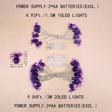 1pc LED Purple Small Spider String Lights, Halloween Decor Lights, Horror Atmosphere Setting Lights Halloween Decoration Room Decor Halloween Garden Decor For Gift Fairy Holiday Decor Festival Decor - Warm Color - View 10