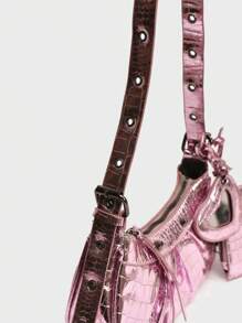 Dedoo In The Summer Of 2025, The New Drawstring Women's Bag Fashion Bucket Bag Rivet Motorcycle Bag Three-Piece Wide Strap Crossbody Bag Valentines