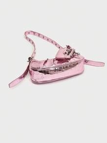 Dedoo In The Summer Of 2025, The New Drawstring Women's Bag Fashion Bucket Bag Rivet Motorcycle Bag Three-Piece Wide Strap Crossbody Bag Valentines