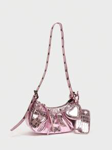 Dedoo In The Summer Of 2025, The New Drawstring Women's Bag Fashion Bucket Bag Rivet Motorcycle Bag Three-Piece Wide Strap Crossbody Bag Valentines