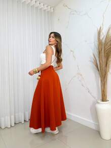 Women Skirts - Burnt Orange - View 2