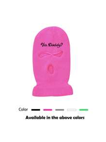 1入組男女適用針織貼面帽，帽子上刺繡裝飾，帶口罩，適用於秋冬戶外活動，如旅行、滑雪、騎自行車、遠足等 - 彩色 - 查看 10