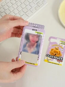 1 件可爱熊公交卡夹 - 硅胶挂绳、身份证/校园卡套、便携式腕带，可快速刷卡并展示，适合学生、返校礼物