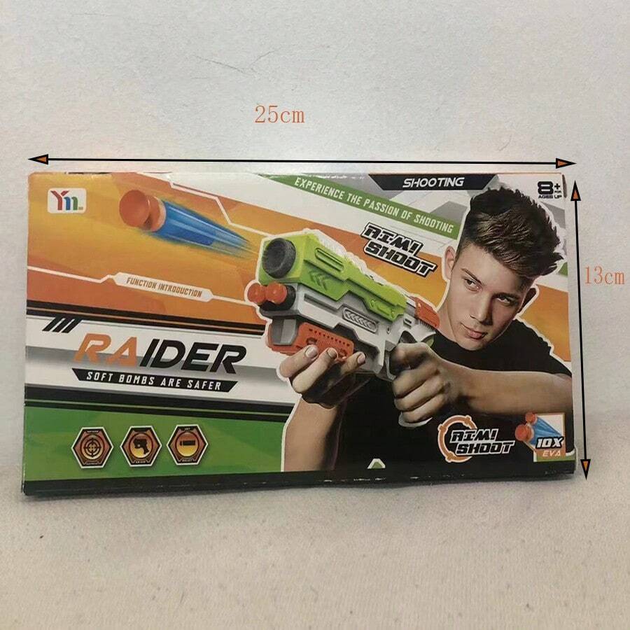 EVA Soft Bullet Pistol Toy Gun, Youth Simulation Bullet Model Battle Gun - Festival And Birthday Gift Set - Red and White - View 1