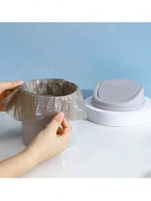 1pc Desktop Trash Can Household Mini Trash Can Creative Living Room Table With Lid Paper Basket - Multicolor - View 3