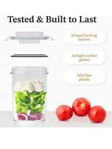 3/5/9/11/12/15/24/28入組密封食品儲存容器與蓋子，不漏水的廚房儲物盒套裝，無Bisphenol A塑料廚房儲存容器，適用於麵條、穀物、粉、糖罐等食物儲存 - 黑與白 - 查看 7