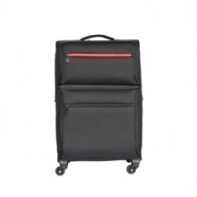 Softside Luggage Expandable 3 Piece Set Suitcase Upright Spinner Softshell Lightweight Luggage Travel Set - 黑色 - 查看 9